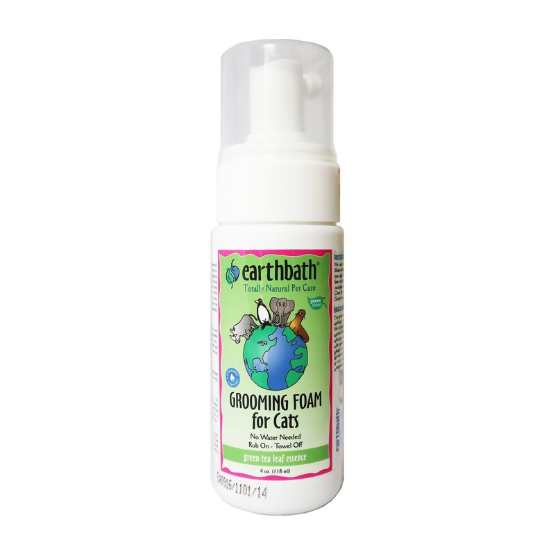 Earthbath Green Tea Leaf Essence Grooming Foam for Cats, 4-oz bottle