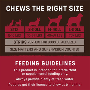Earth Animal No-Hide Medium Rolls Long Lasting Natural Rawhide Alternative Beef Recipe Chew Dog Treats