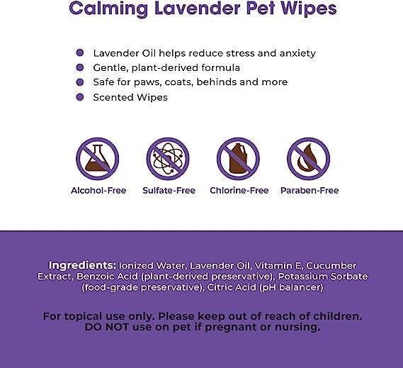Best Pet Supplies Soothing Cat & Dog Grooming Wipes, 100 count