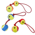 Load image into Gallery viewer, Dual Tennis Ball Knotted Bungee Cord Dog Toy
