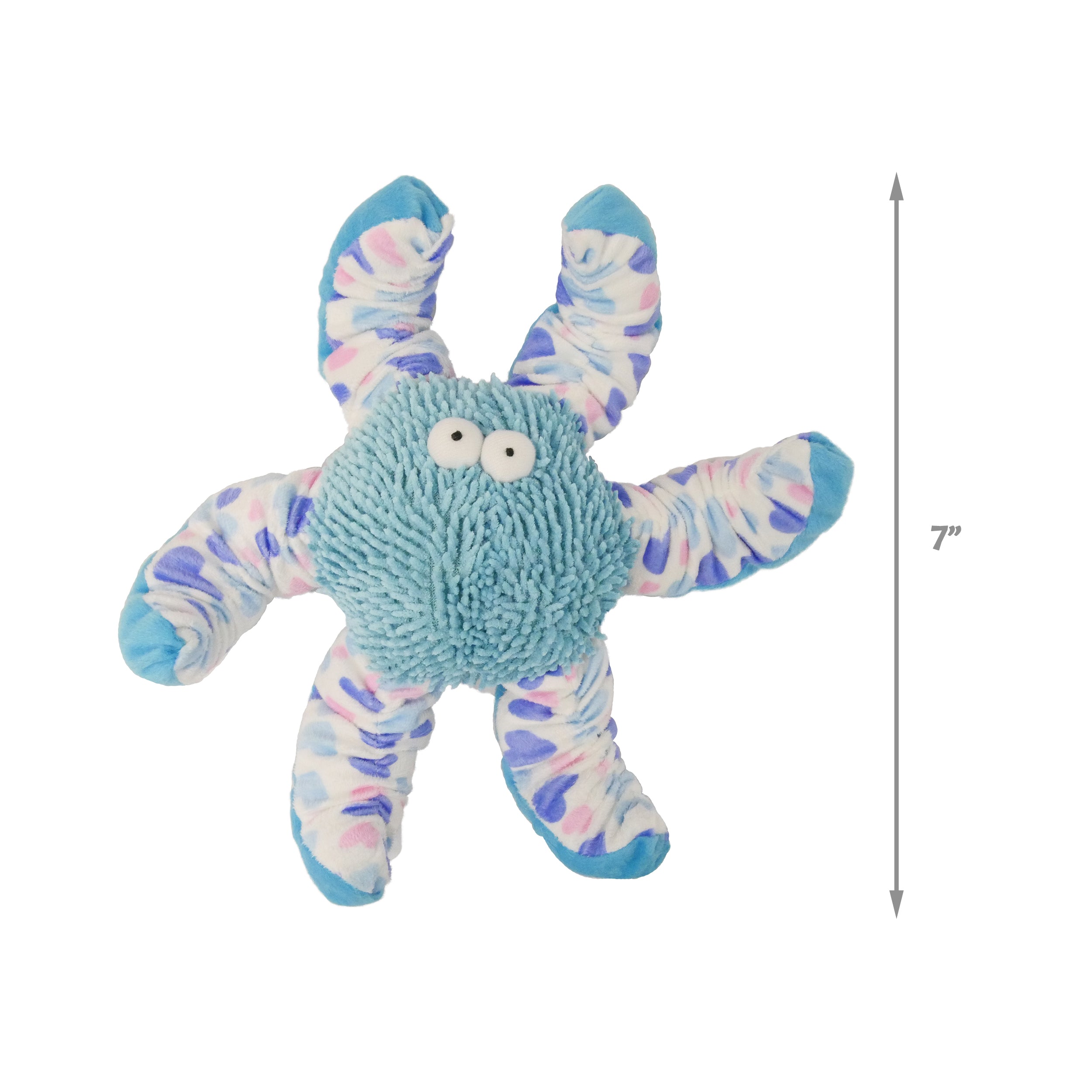 [Dog toy] 3-Colors Plush Shaggy Chenille Suede Patterned Octopus with Squeakers