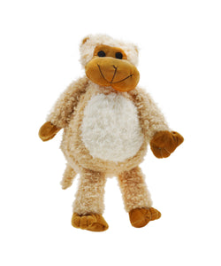 giant stuffed monkey dog toy with grunt sound in light brown 15"