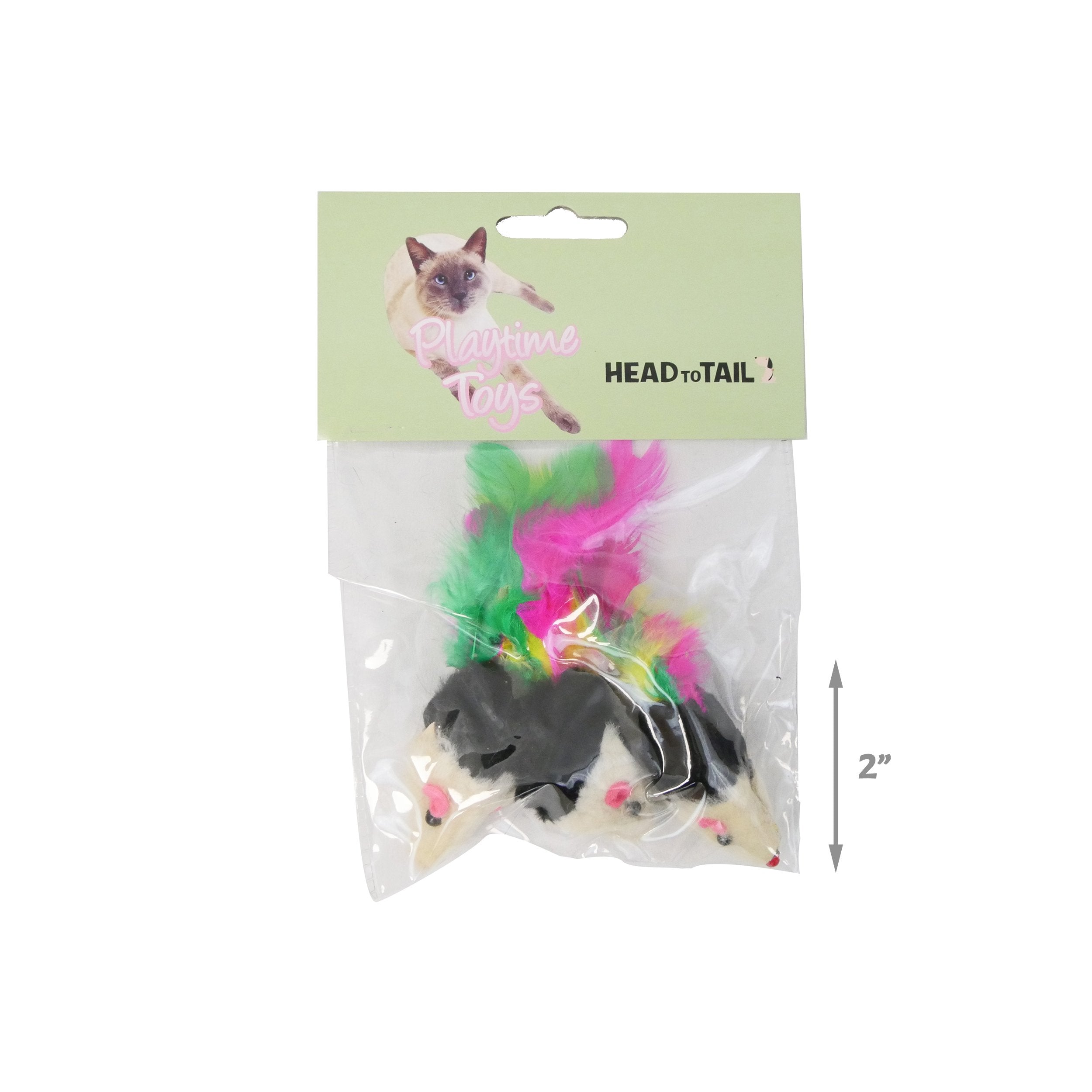 3-Piece Pack Multi-Color Feather Tail Mice [Buy 1 Get 1 Free]