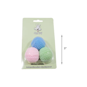 3-Piece Squishable Soft Sponge Ball Cat Toy