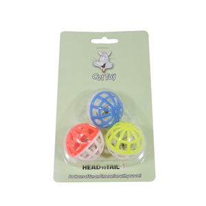 3-Piece Lattice Ball Cat Toy