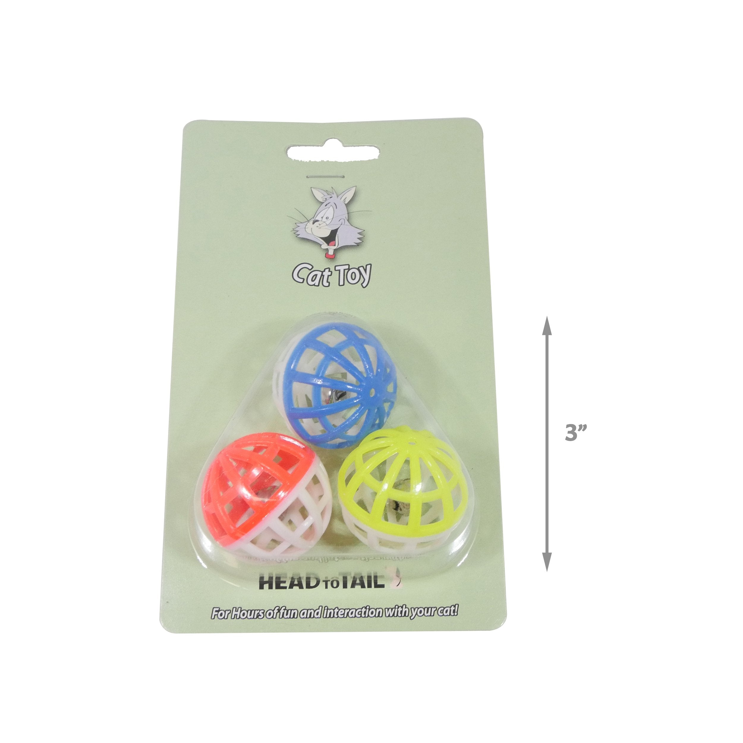 3-Piece Lattice Ball Cat Toy