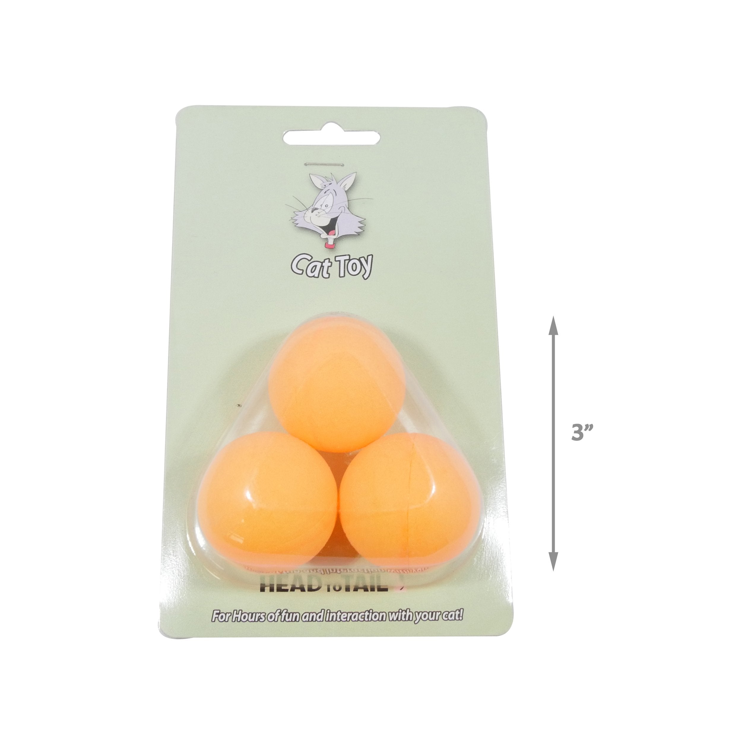 3-Piece Ping Pong Ball Cat Toy