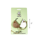 Load image into Gallery viewer, 2-Piece White and Brown Catnip Ball Mouse Toy
