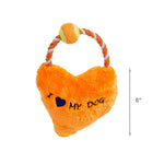 Load image into Gallery viewer, [Dog toy] &quot;I Heart My Dog&quot; Plush Heart Braided Rope Loop with Tennis Ball
