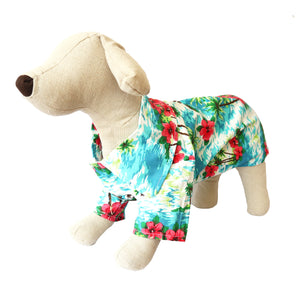 Casual Canine Tropical Blue and White Hawaiian Breeze Camp Shirt