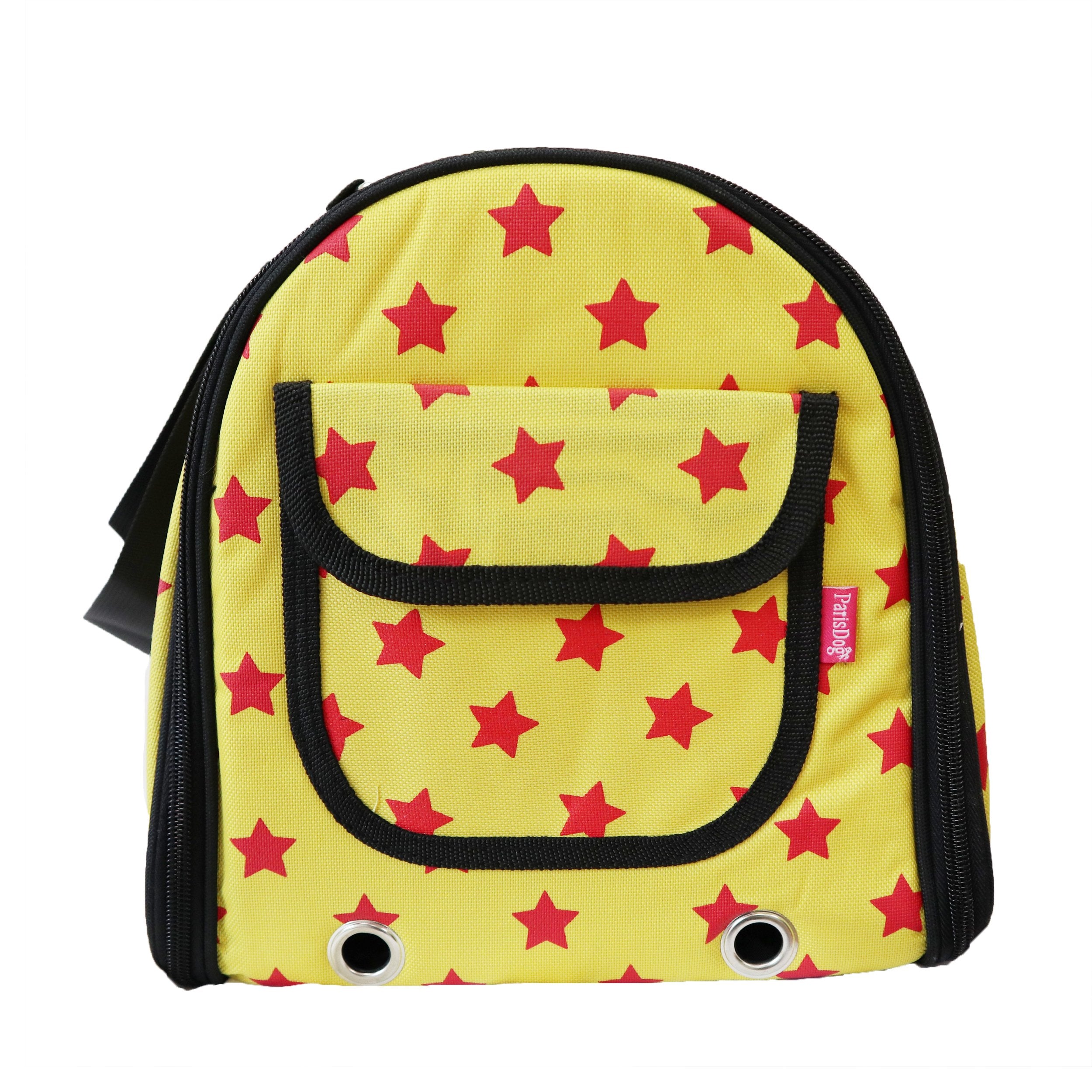 Paris Dog Yellow & Red Carrier for Small Dogs and Cats