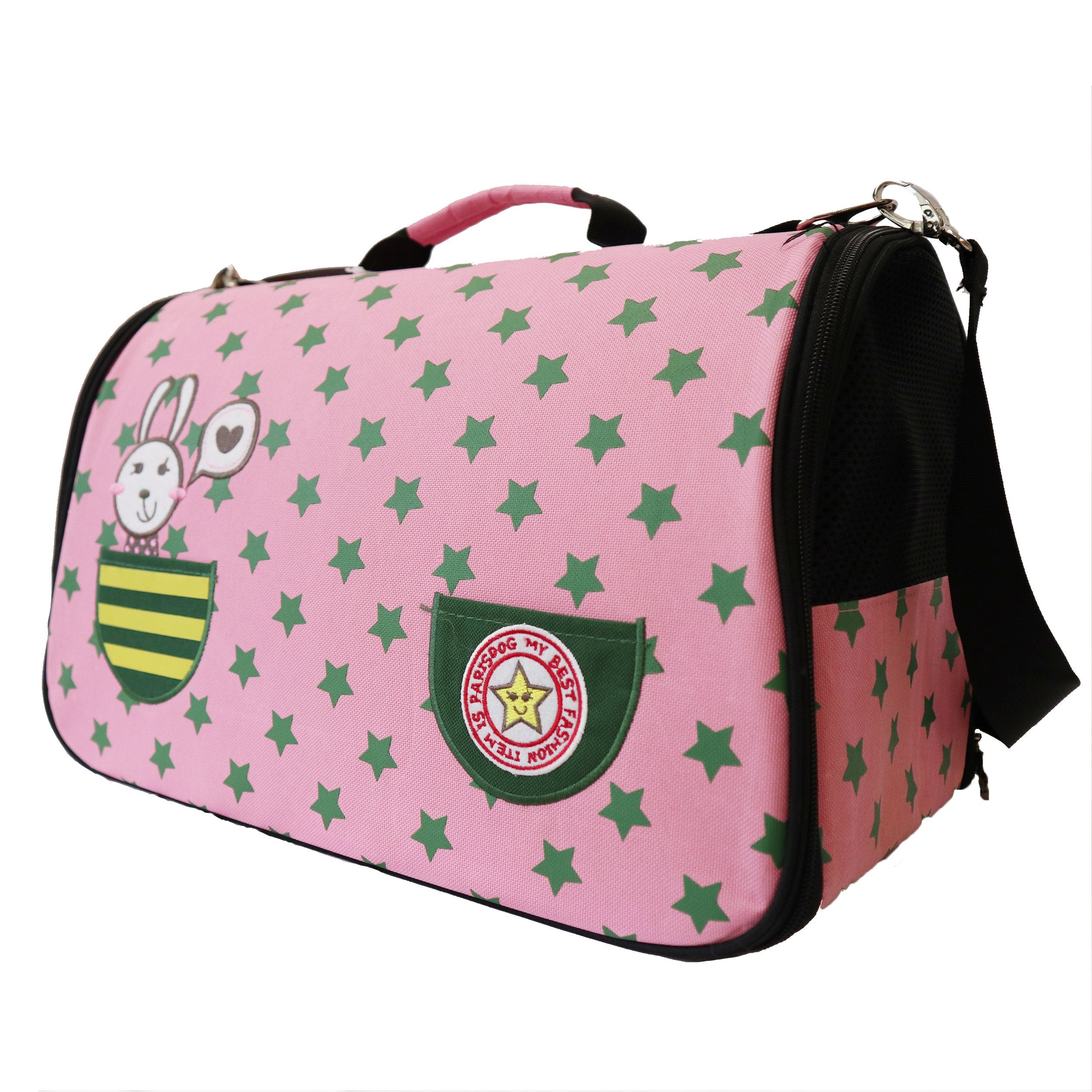 ParisDog Pink & Green Carrier for Small Dogs and Cats