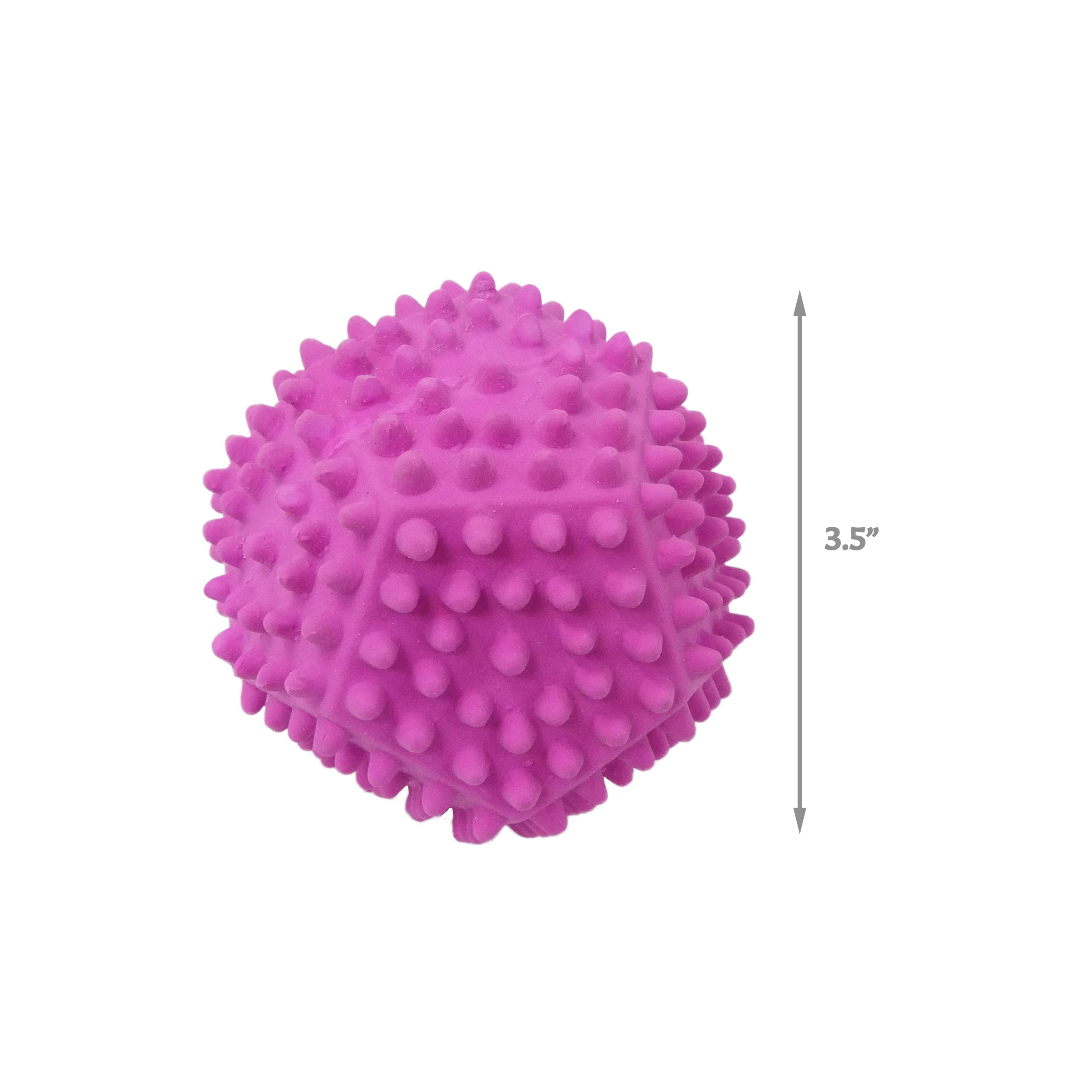 Pentagon Rounded Spikes Squeaking Ball Dog Toy 3.5"
