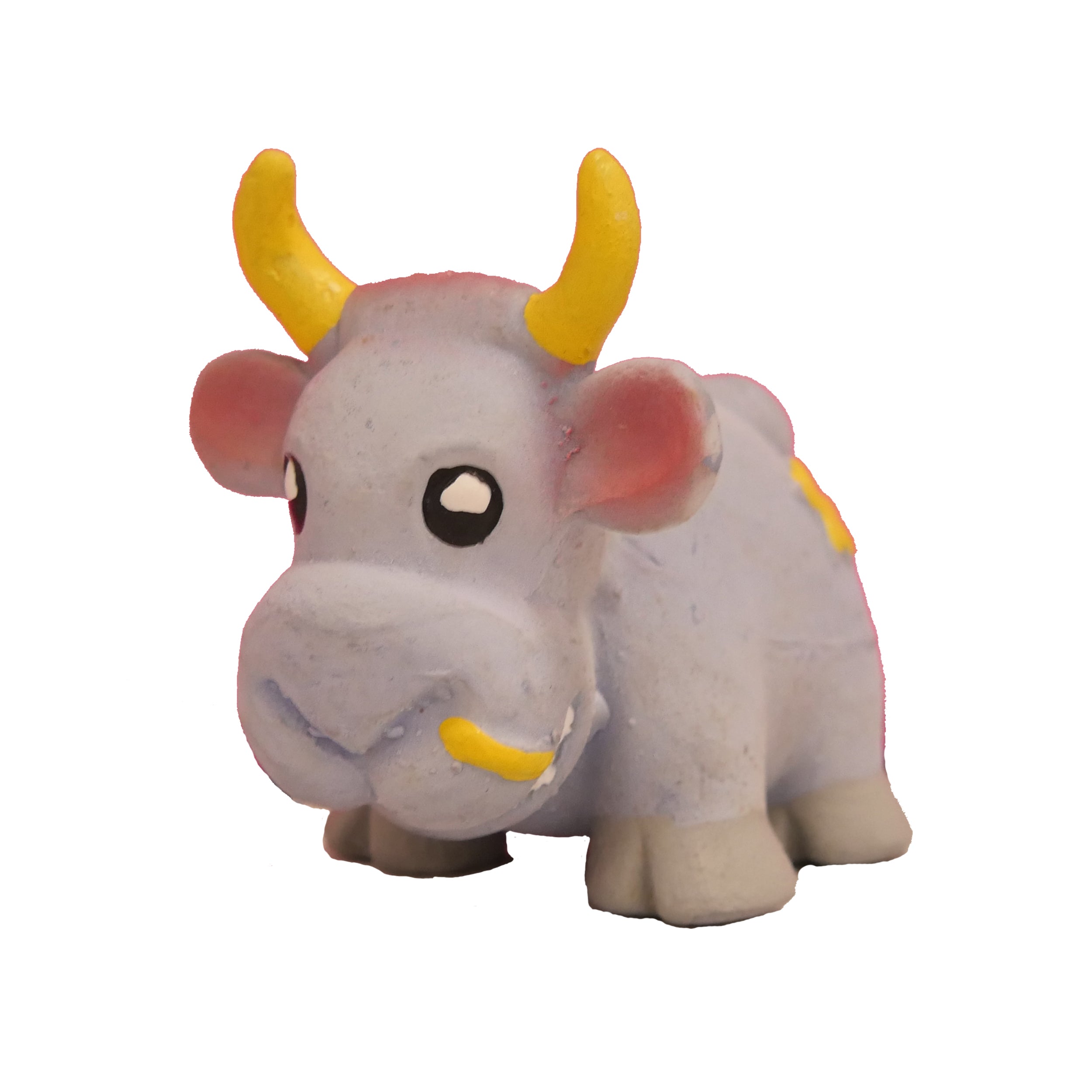 [Dog toy] Grey Rubber Cow With Star Toy