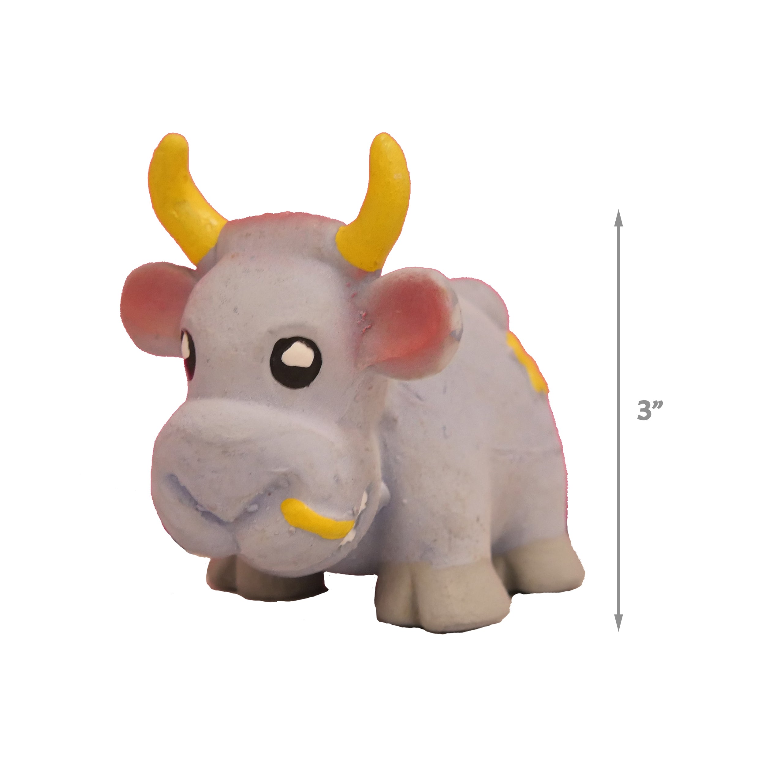 [Dog toy] Grey Rubber Cow With Star Toy