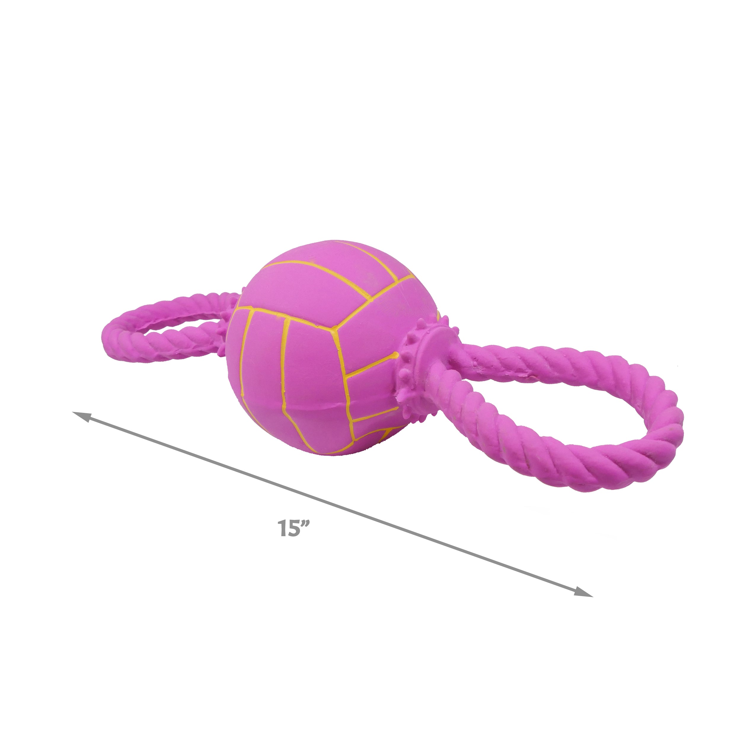 [Dog toy] 2-color rubber softball with two side handles