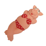 Load image into Gallery viewer, [Dog toy] pink rubber bikini pig toy
