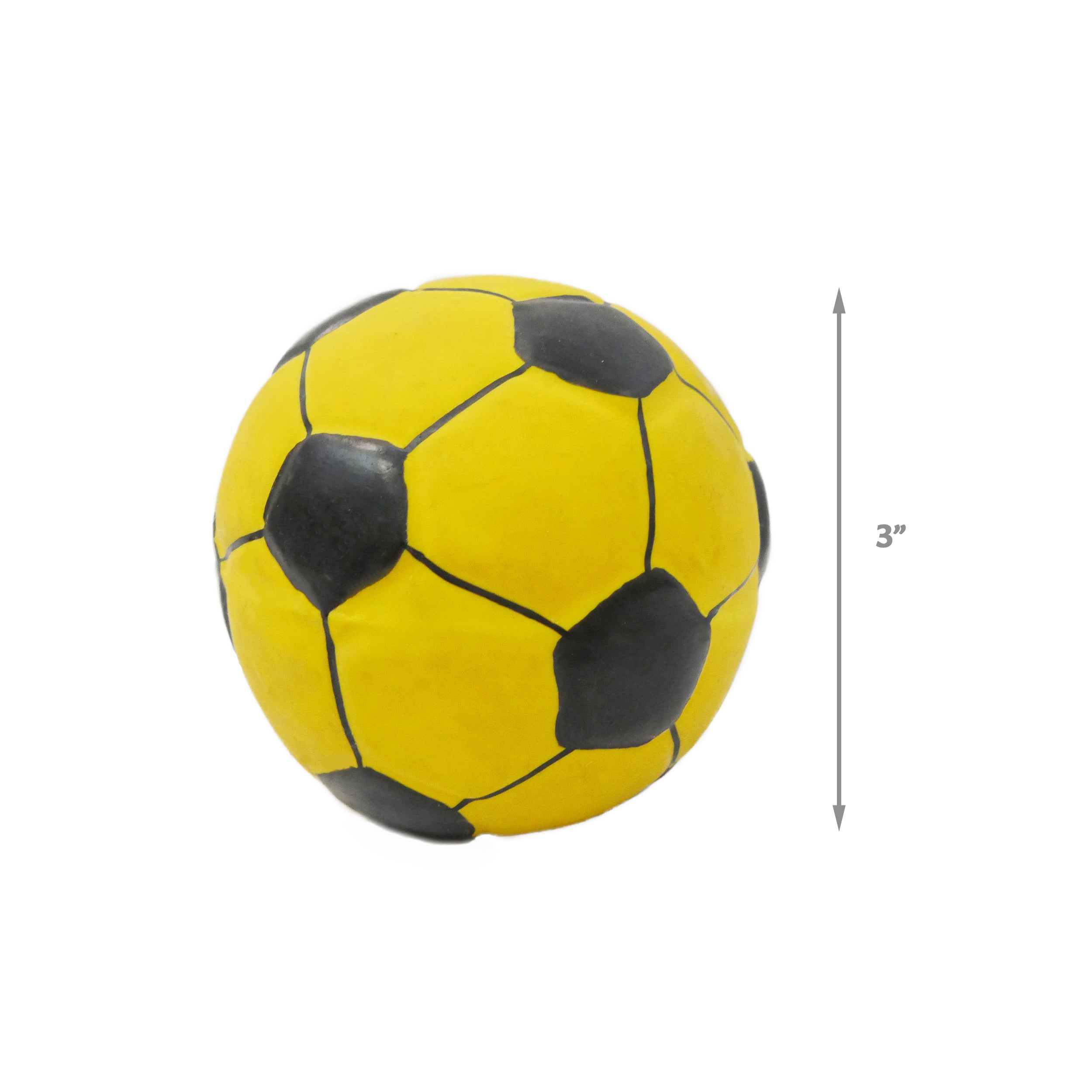 [Dog toy] yellow rubber soccer ball toy