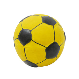 [Dog toy] yellow rubber soccer ball toy