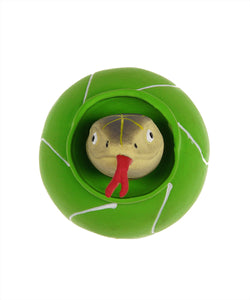 rubber tennis ball with pop up snake dog toy 3"
