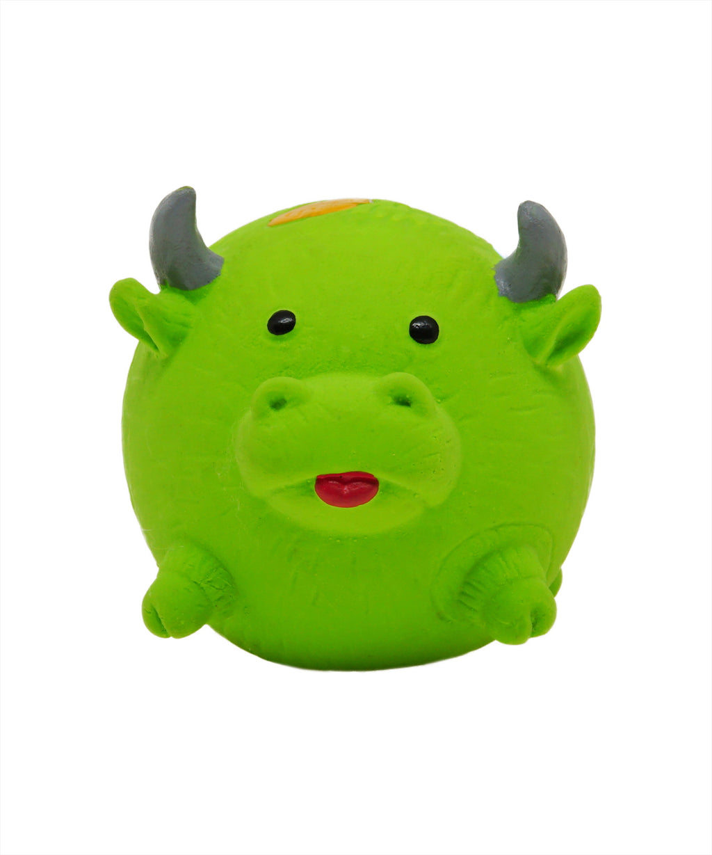 rubber green cow animal ball toy for dogs 3" mixed animals