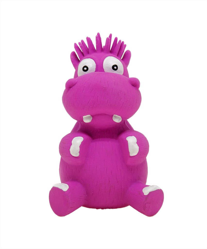 purple sitting rubber hippo toy for dogs 5