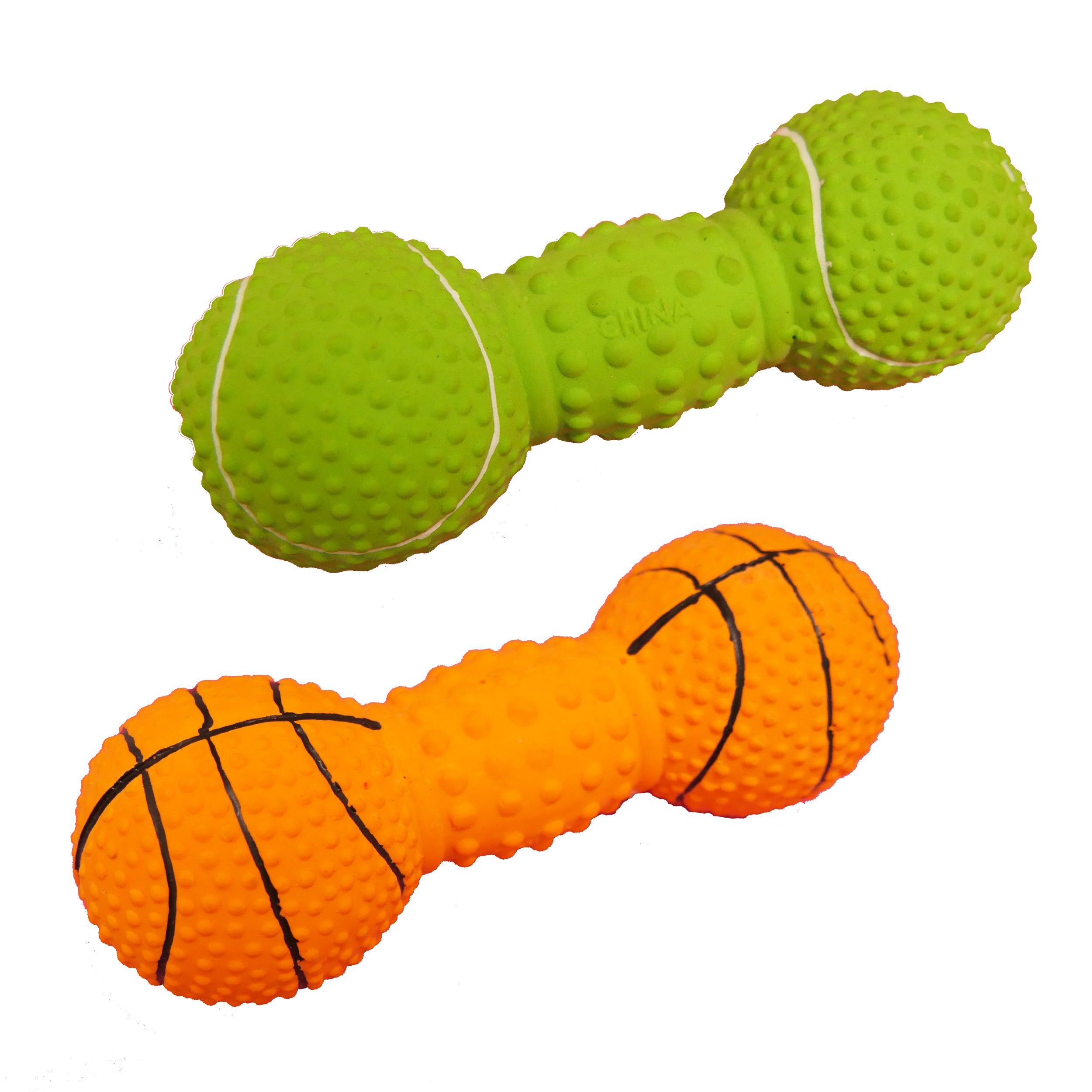 [Dog toy] 2-Color rubber tennis ball, basket ball dumbbell toy