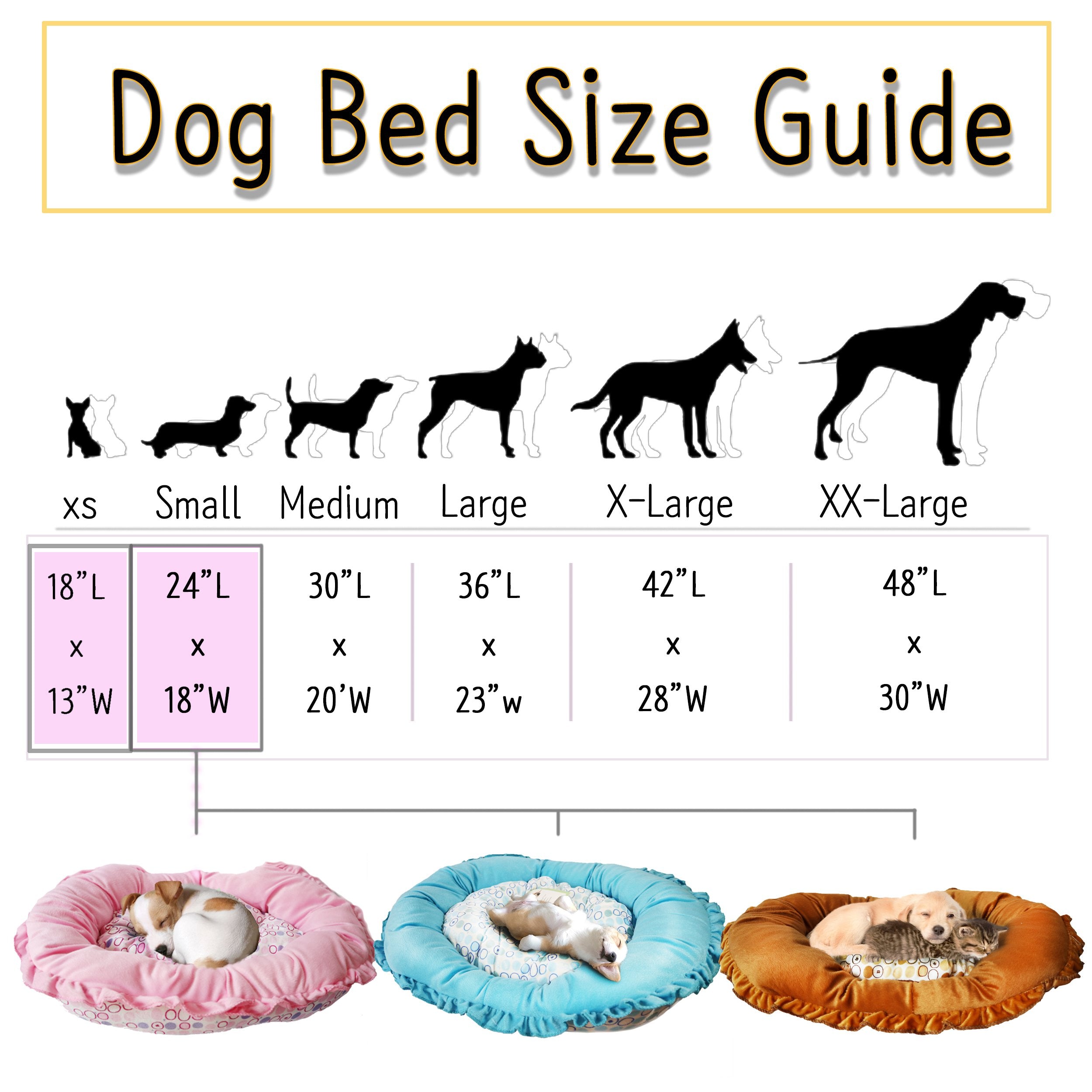 [Dog bed] 3-color Patterned Cushioned Pet Beds