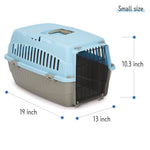 Load image into Gallery viewer, Cruising Companion Carry Me Pet Crate variety Of colors Pink, Orange, Green, Blue with grey base. Crate is extra comfortable and perfectly beathable. Intended use for travel, vet visits, or car rides. Sizes vary in only small and medium. Image Size Measurements of Small Crate 19 inch x 13 inch x 10.3 inch 
