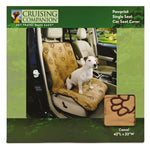 Load image into Gallery viewer, Cruising Companion Single Car Seat Cover Camel with Dark Brow Paw Print Pattern for Travel with Dogs for No Messy Hair on seats 
