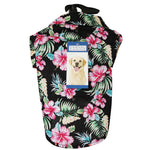 Load image into Gallery viewer, Casual Canine Black &amp; Tropical Floral Hawaiian Breeze Camp Shirt
