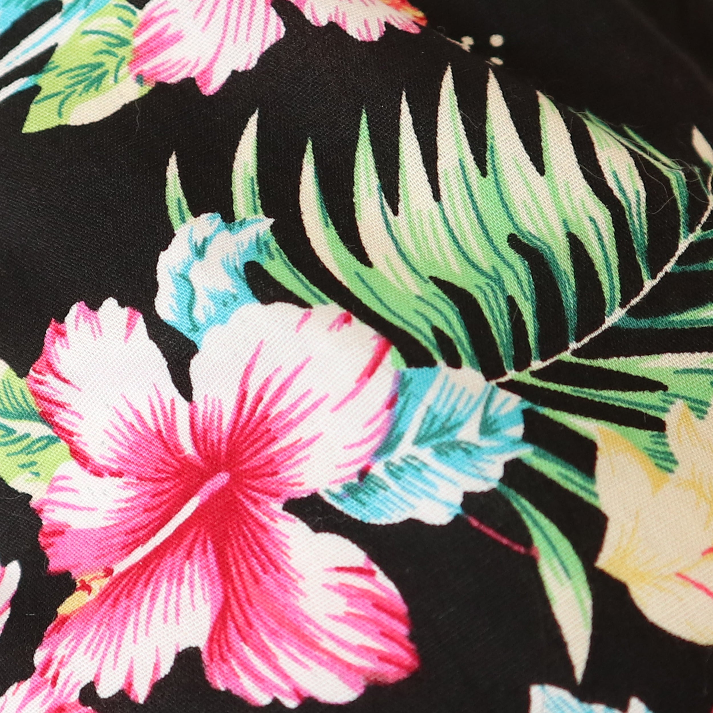 Casual Canine Black & Tropical Floral Hawaiian Breeze Camp Shirt