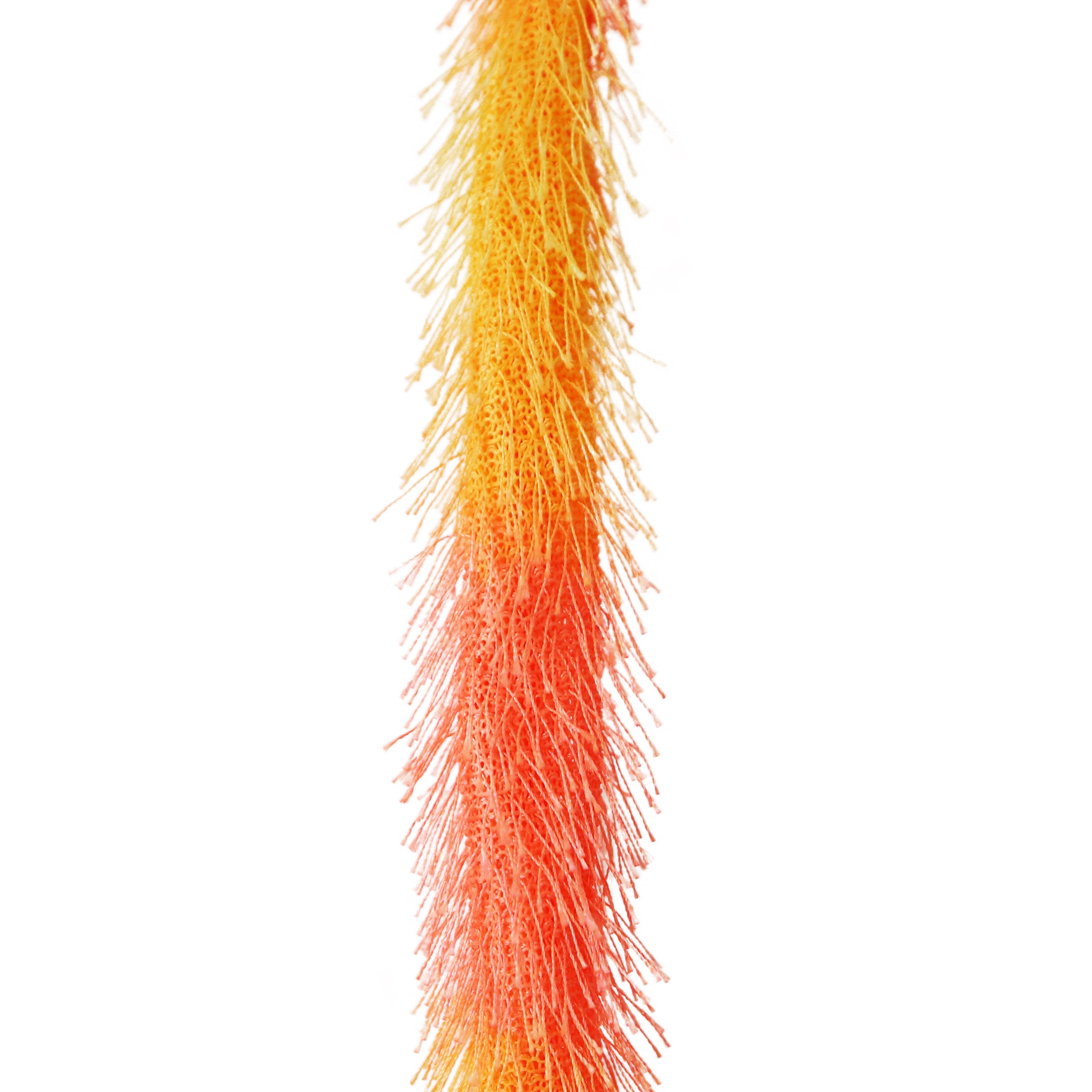 Interactive Crazy Cat Wand Stick toy Sunset Orange with Blue Fuzzy Faux Fur Ball Fun String Cat toy for Cats and Kittens Detailed String 