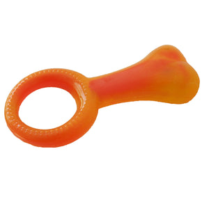 Squeaker Ring Bone Rubber Dog Toy 5.5"