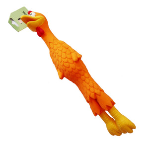 Long Rubber Chicken Dog Toy 14''