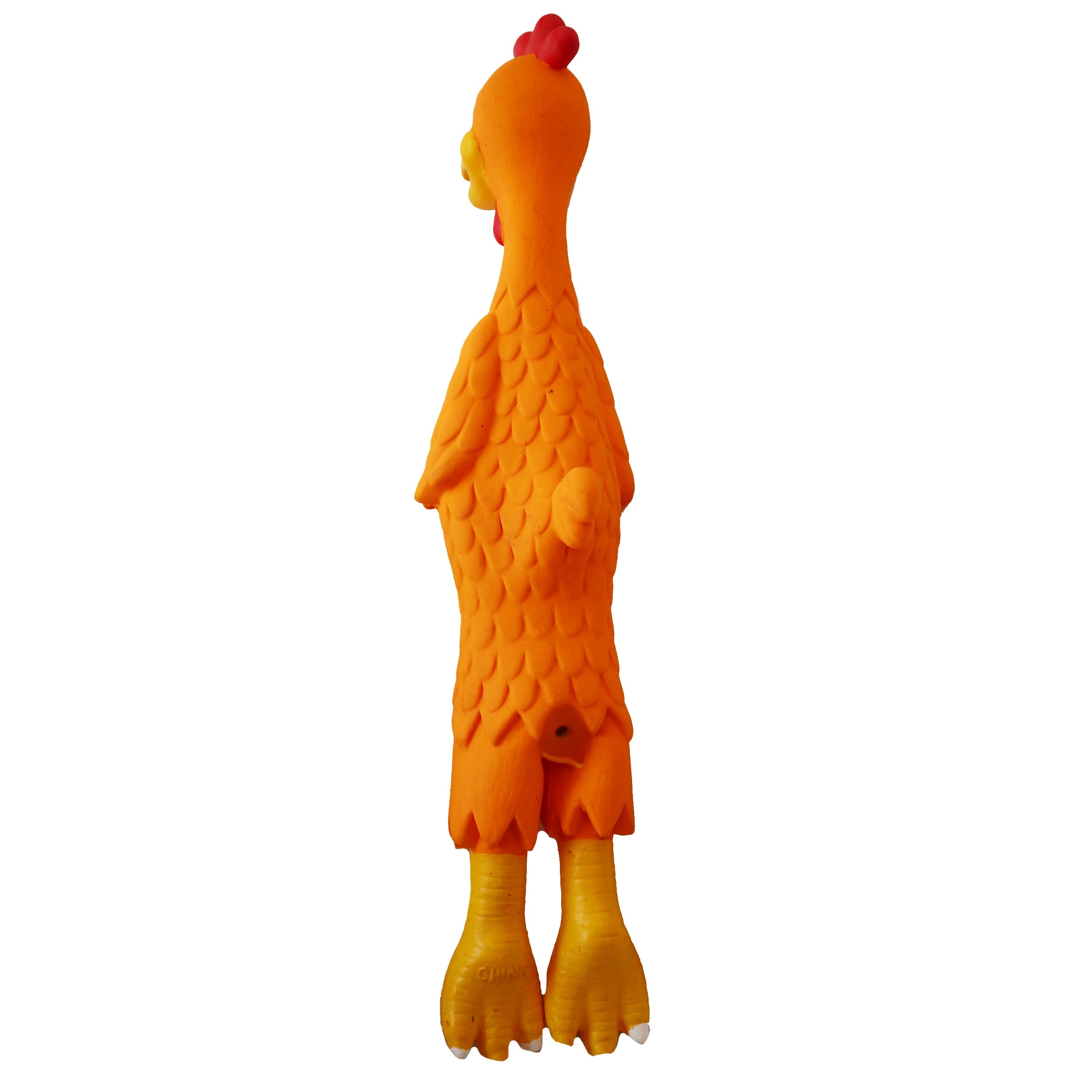 Long Rubber Chicken Dog Toy 14''