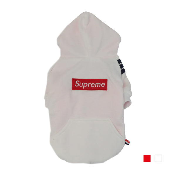 LV X Supreme Style Box Logo Dog Hoodie  French bulldog hoodie, French  bulldog, Dog hoodie