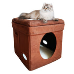Load image into Gallery viewer, [Cat Bed] Feline Nuvo Midwest Curious Cat Cube Interactive Play Box
