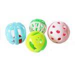 Load image into Gallery viewer, One pack Of 4 Piece MultiColored Different Sizes Bell Balls with A Variety of Patterns Fun Interactive Cat Toy For cats and kittens

