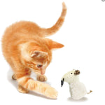 Load image into Gallery viewer, Fuzzy Plush Fleece Lamb body mouse head Cat toy with Velcro slip opening for catnip. Fun exciting cat toy for cats and kittens
