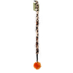Load image into Gallery viewer, Leopard Print Fluffy Ball Interactive Cat Wand Stick Toy for Cats and Kittens Made with Faux fur and Black Plastic Stick
