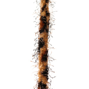 Leopard Print Fluffy Ball Interactive Cat Wand Stick Toy for Cats and Kittens Made with Faux fur and Black Plastic Stick Detailed fuzzy faux fur String 