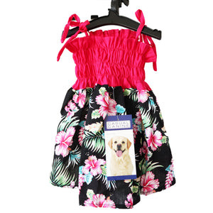 Casual Canine Black & Pink Hawaiian Breeze Sundress For Dogs
