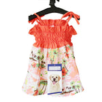Load image into Gallery viewer, Casual Canine Coral Orange &amp; White Hawaiian Breeze Sundress For Dogs
