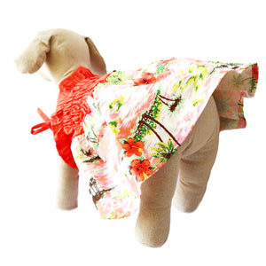 Casual Canine Coral Orange & White Hawaiian Breeze Sundress For Dogs