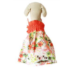 Casual Canine Coral Orange & White Hawaiian Breeze Sundress For Dogs