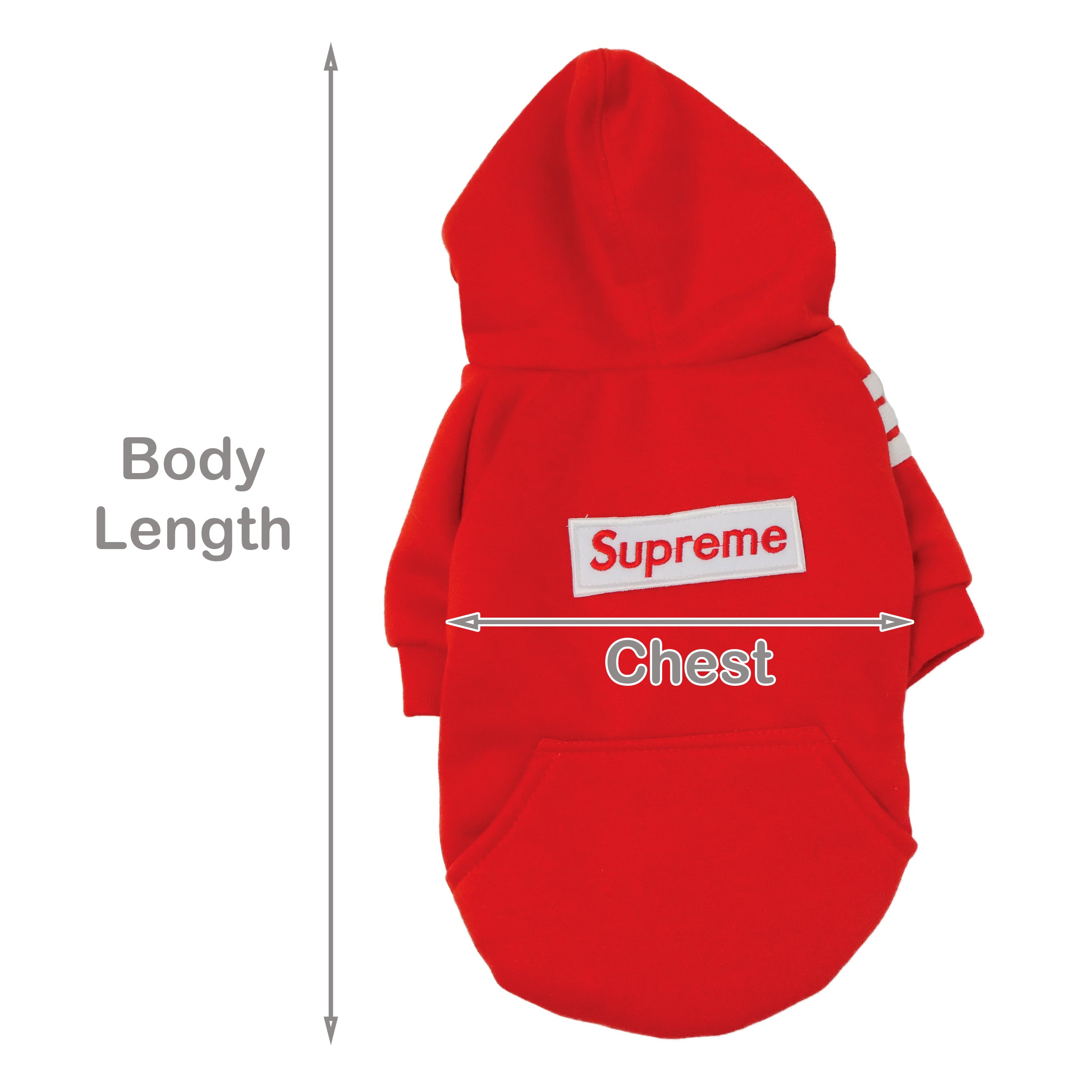 Pupreme Box Logo Dog Hoodie | Paws Circle | Dog Streetwear White / XL (LL)