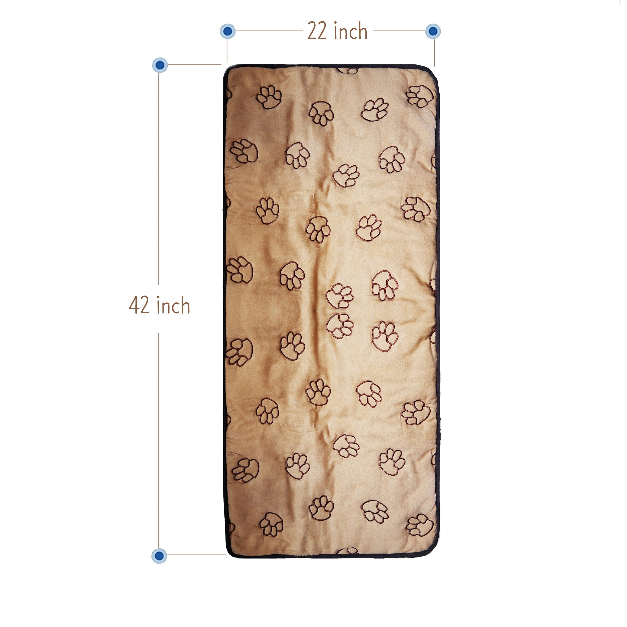 Cruising Companion Single Car Seat Cover Camel with Dark Brown Paw Print Pattern for Travel with Dogs for No Messy Hair on seats Full Size measurements 42 Inch x 22 Inch 