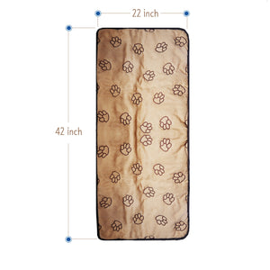 Cruising Companion Single Car Seat Cover Camel with Dark Brown Paw Print Pattern for Travel with Dogs for No Messy Hair on seats Full Size measurements 42 Inch x 22 Inch 